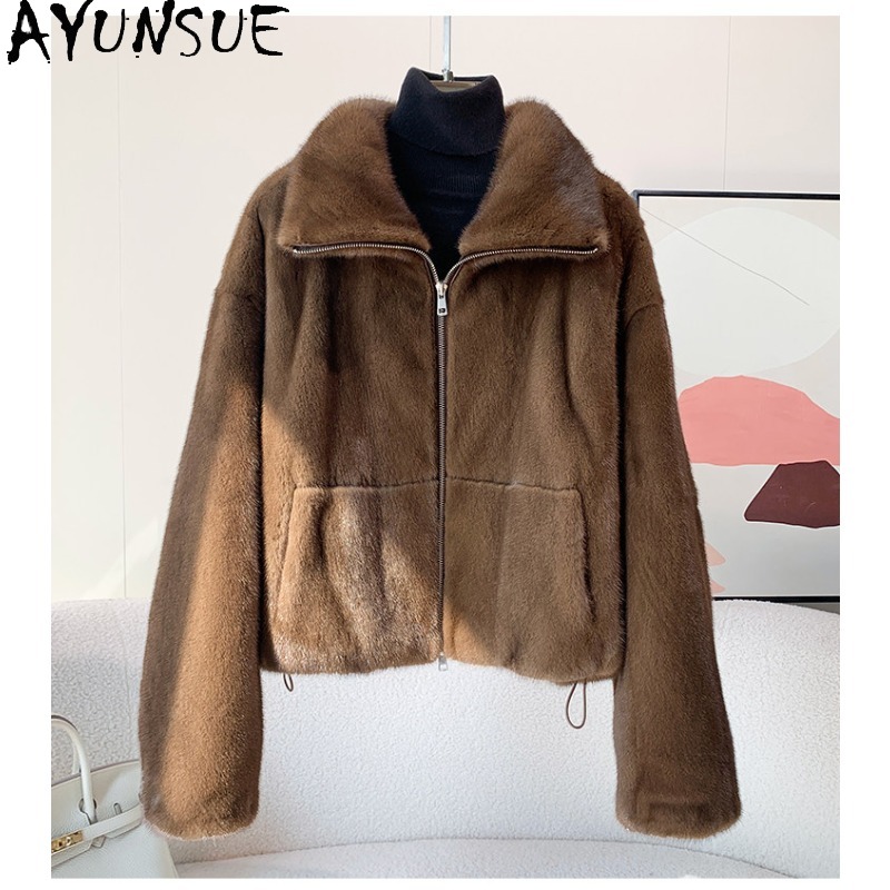 Winter Clothing Label - AYUNSUE 퍼플 라벨 벨벳 전체 밍크