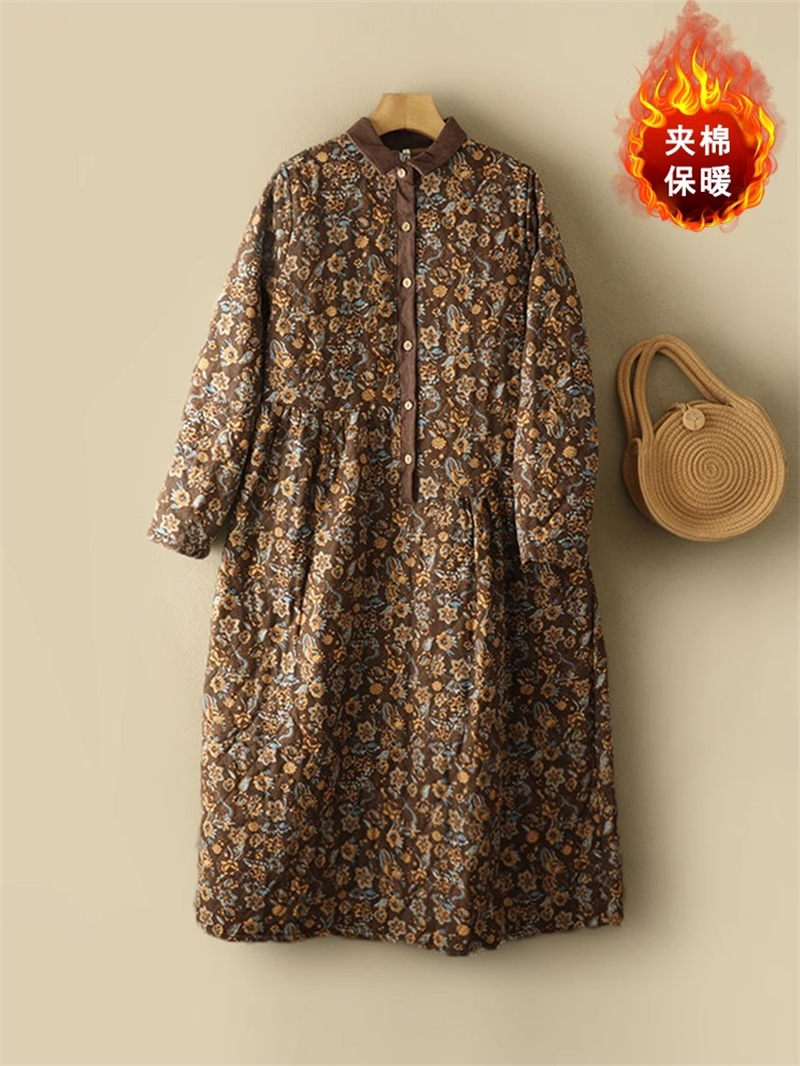 Winter Clothing Label - 하이엔드 라벨 여성 레트로 로브, 두꺼운