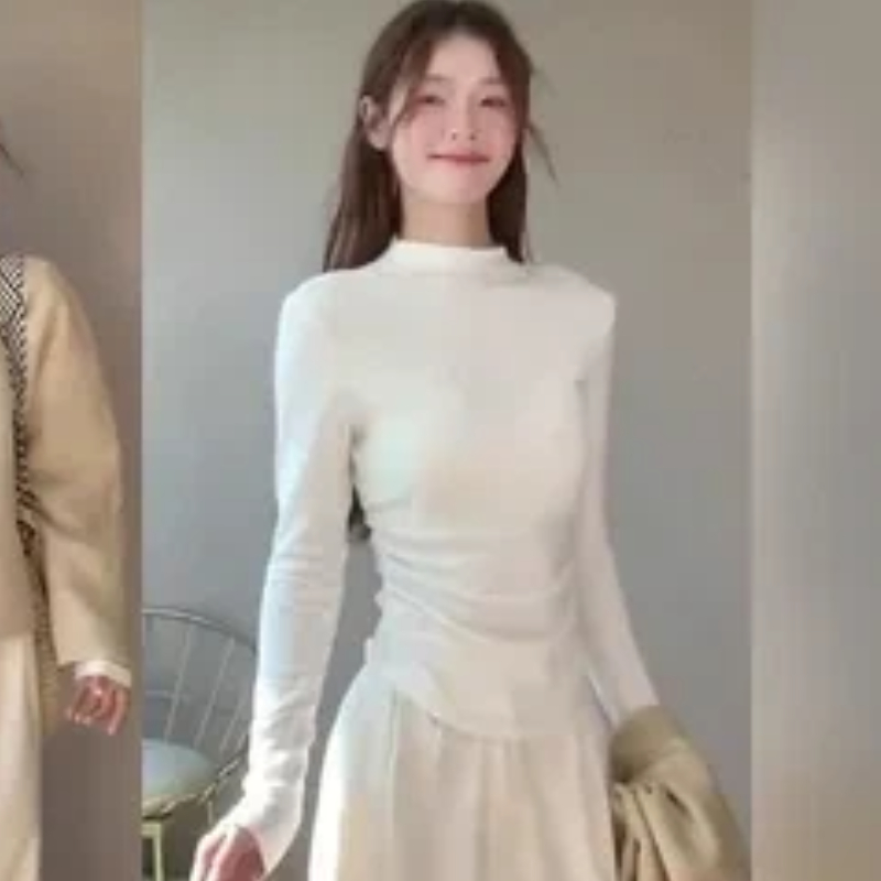 Thermal Base Layer - 여성용 목폴라 기모 보온탑 가을 겨울