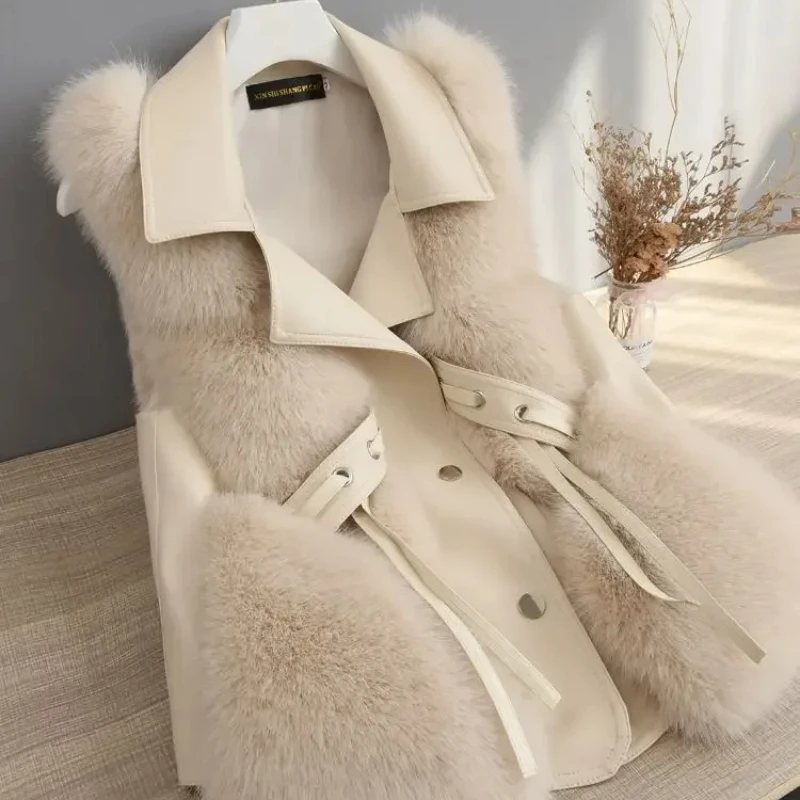 Winter Clothing On Sale - 여성용 단색 레이스 업 조끼, 따뜻한