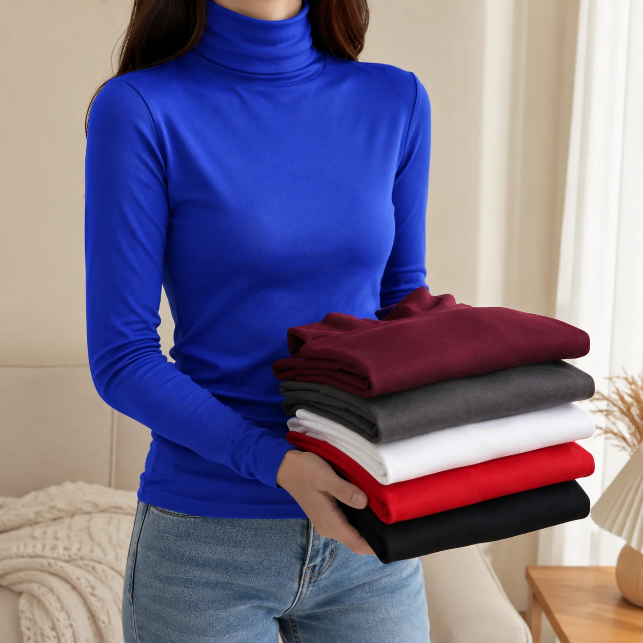 Thermal Base Layer - 2026 여성용 보온 터틀넥 셔츠 가을