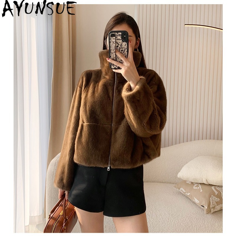 AYUNSUE 퍼플 라벨 벨벳 전체 밍크 퍼 코트 여성 - Winter Clothing Label 리뷰 및 가격