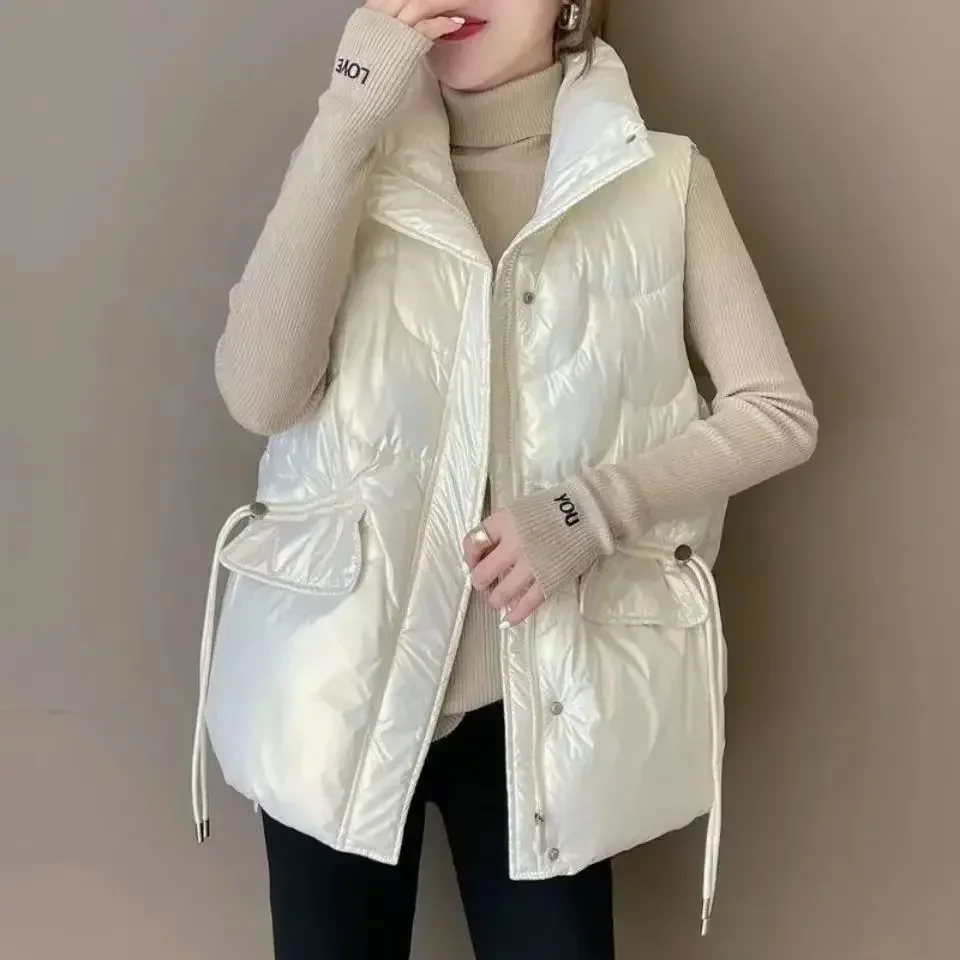 여성용 다운 조끼, 하프 퀼트, 루즈한 짧은 겨울 의류 - Winter Clothing On Sale 리뷰 및 가격