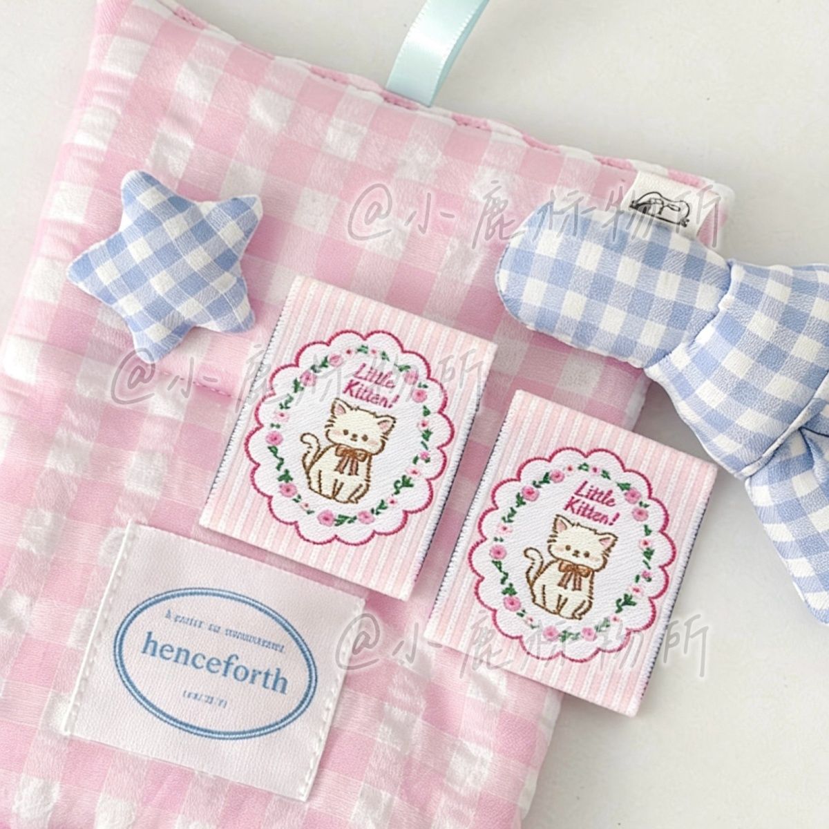 한국 스타일 꽃무늬 고양이 나비넥타이 패브릭 라벨, D - Winter Clothing Label 리뷰 및 가격