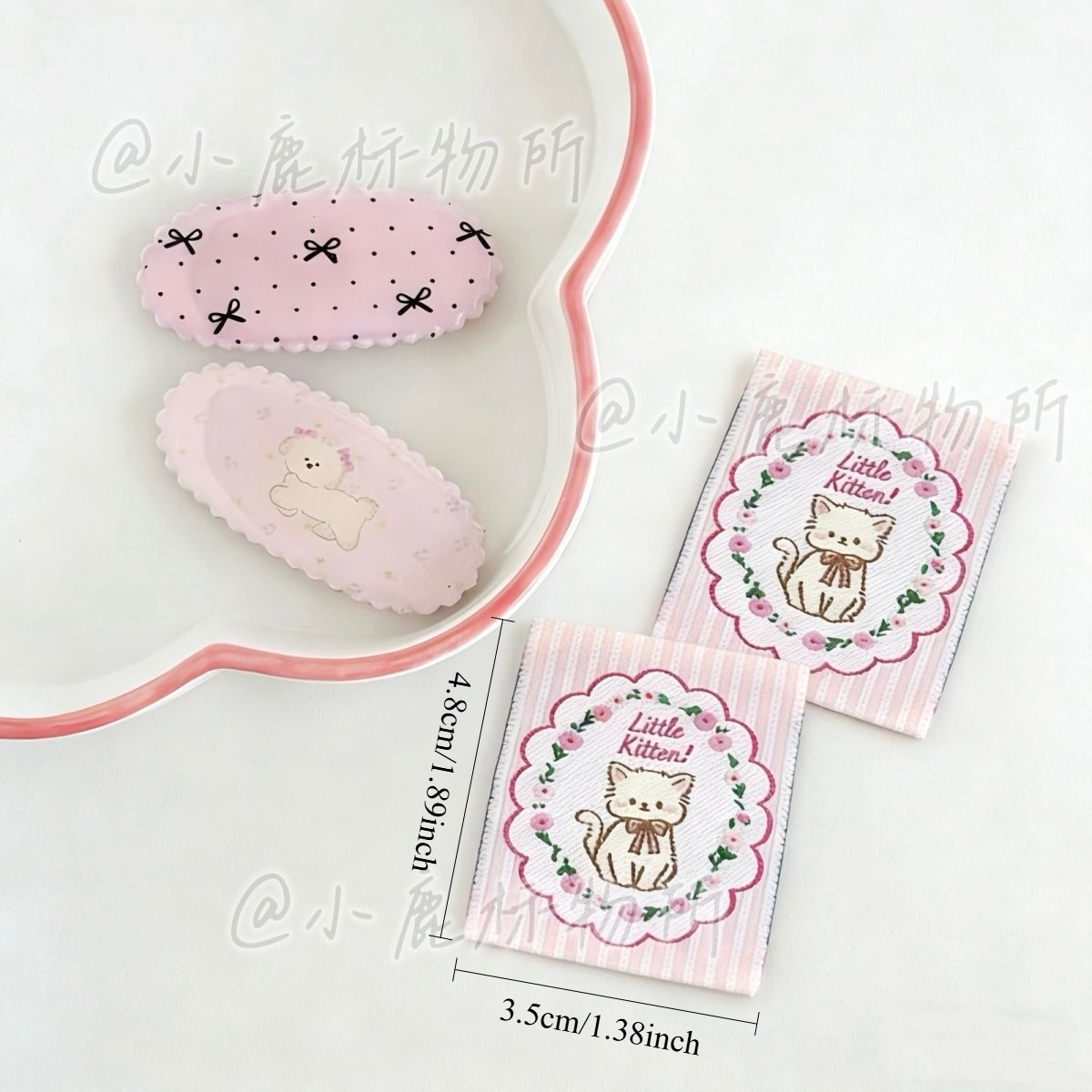 한국 스타일 꽃무늬 고양이 나비넥타이 패브릭 라벨, D - Winter Clothing Label 리뷰 및 가격