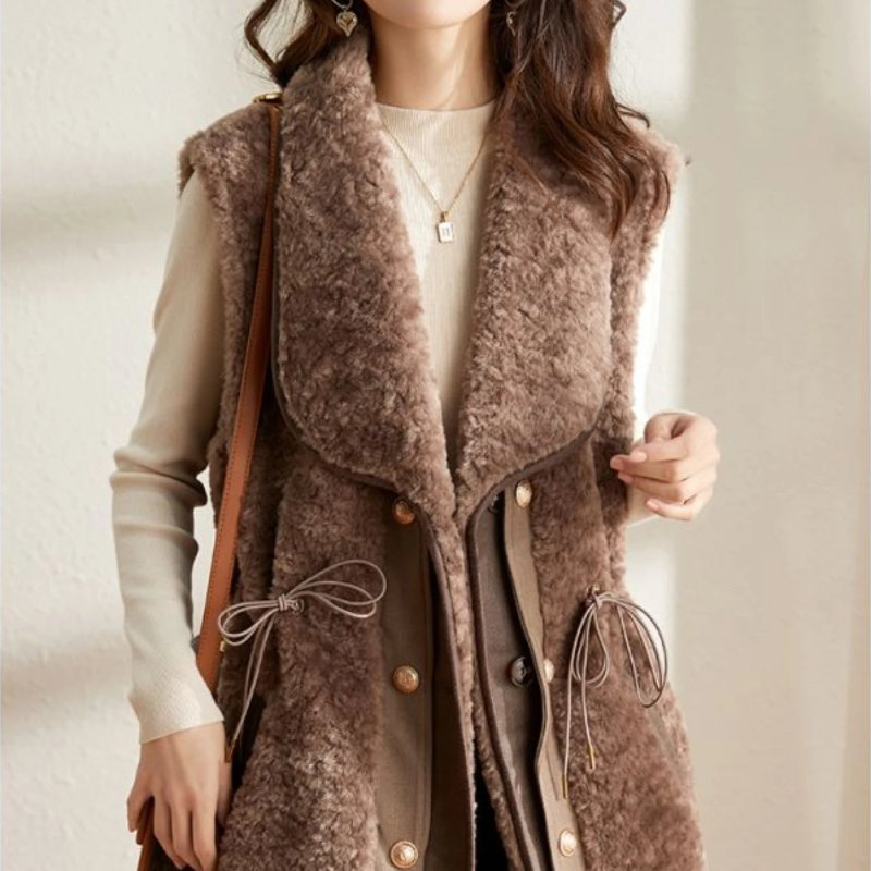 여성용 경량 패딩 양고기 플러시 조끼, 스플라이싱 클래 - Winter Clothing On Sale 리뷰 및 가격