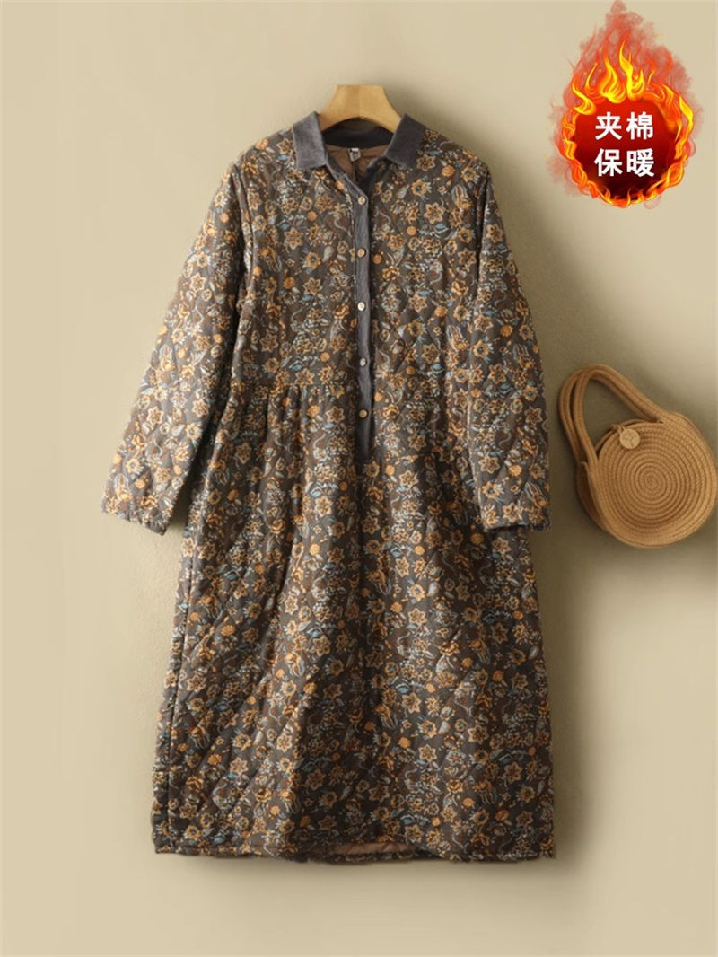 하이엔드 라벨 여성 레트로 로브, 두꺼운 코튼 및 린넨 - Winter Clothing Label 리뷰 및 가격