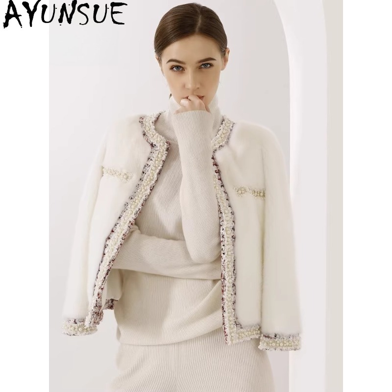 AYUNSUE 퍼플 라벨 밍크 퍼 코트 여성용 럭셔리  - Winter Clothing Label 리뷰 및 가격