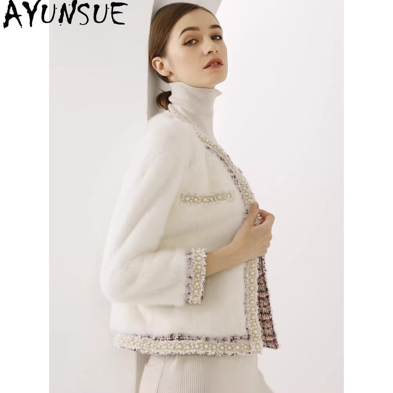 AYUNSUE 퍼플 라벨 밍크 퍼 코트 여성용 럭셔리  - Winter Clothing Label 리뷰 및 가격