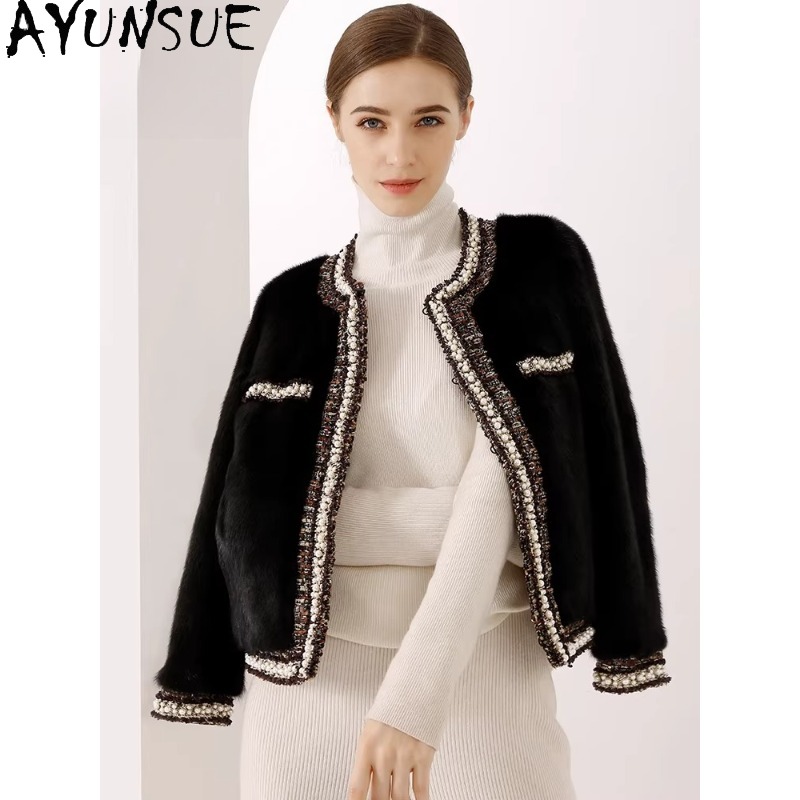 AYUNSUE 퍼플 라벨 밍크 퍼 코트 여성용 럭셔리  - Winter Clothing Label 리뷰 및 가격