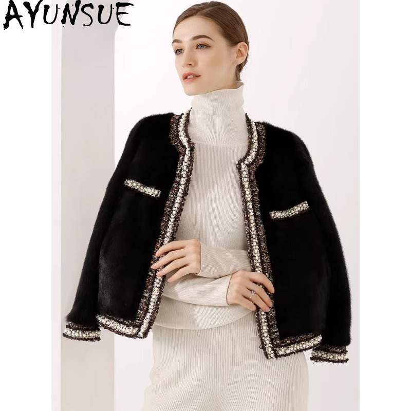 AYUNSUE 퍼플 라벨 밍크 퍼 코트 여성용 럭셔리  - Winter Clothing Label 리뷰 및 가격