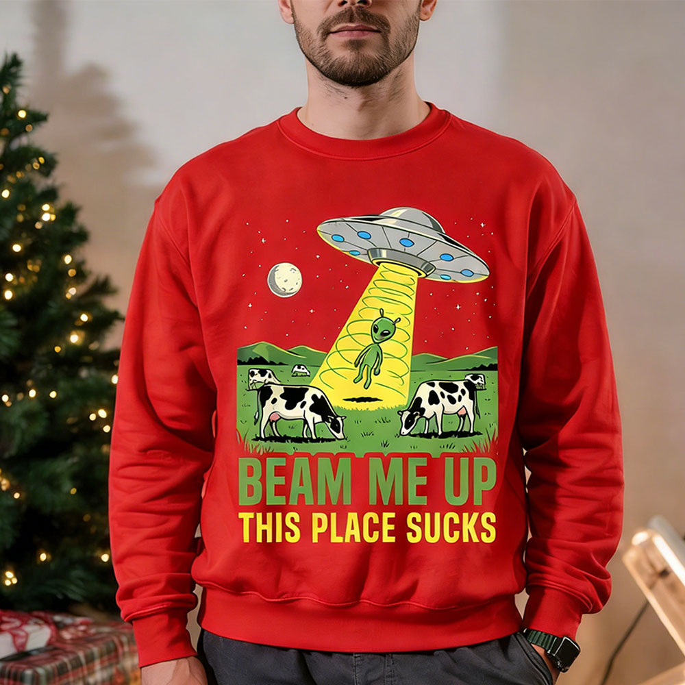Beam Me Up This Place Sucks 남성 - Winter Clothing Quotes 리뷰 및 가격