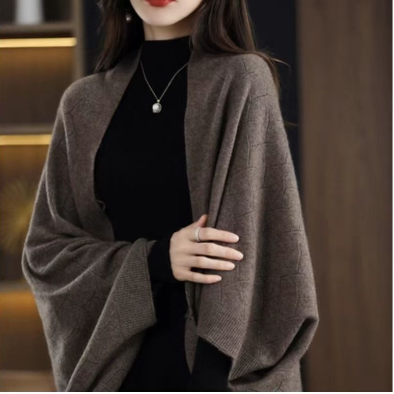 가을 겨울 캐시미어 랩 코트 이중 용도 배트윙 슬리브  - Winter Clothing Label 리뷰 및 가격