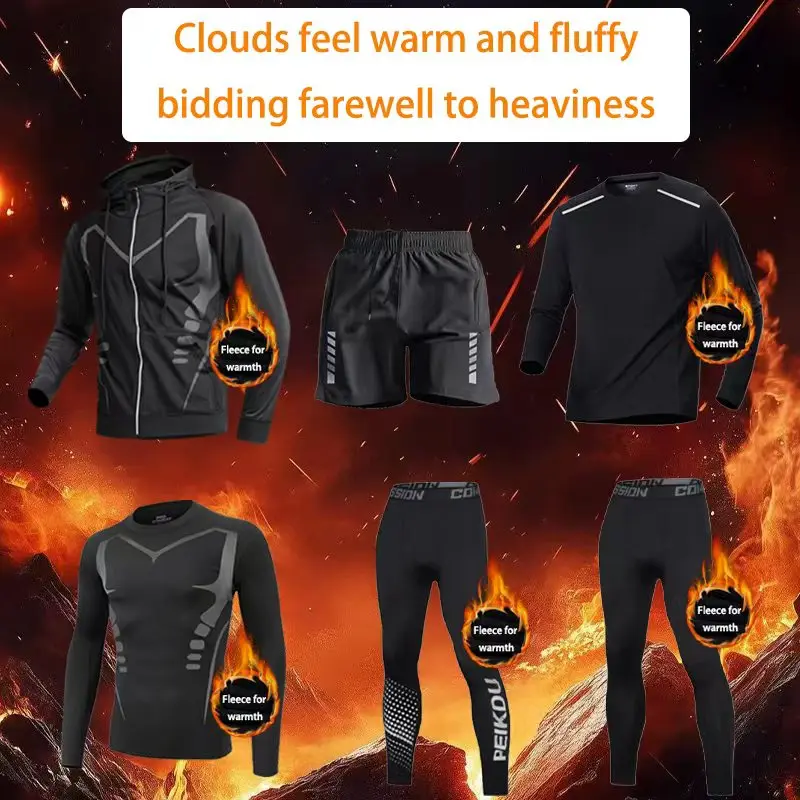 2025 남성용 아웃도어 스포츠 세트 6피스 플리스 안 - Thermal Base Layer 리뷰 및 가격
